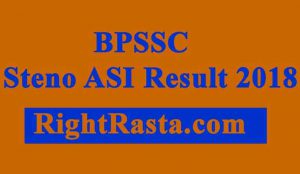 BPSSC Steno ASI Result 2018