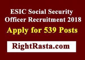 ESIC Recruitment 2018