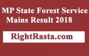 MP State Forest Service Mains Result 2018