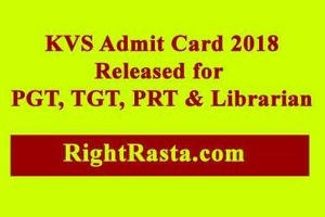 KVS Admit Card 2018