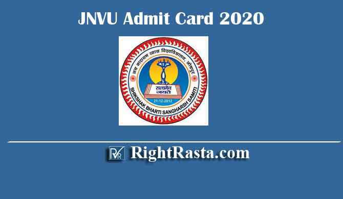 JNVU Admit Card 2020