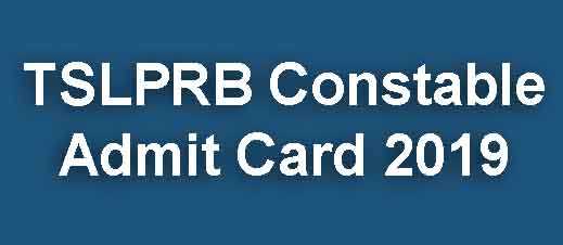 TSLPRB Admit Card 2019
