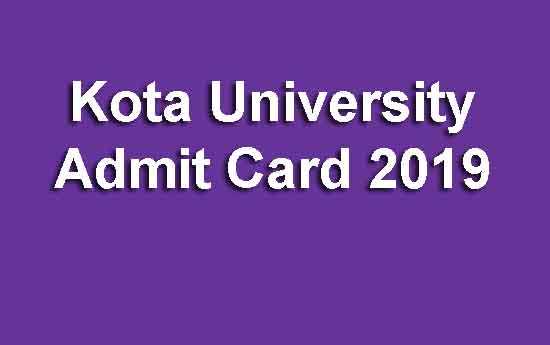 Kota University Admit Card 2019 Right Rasta
