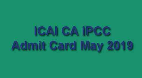 ICAI Exam Admit Card May 2019
