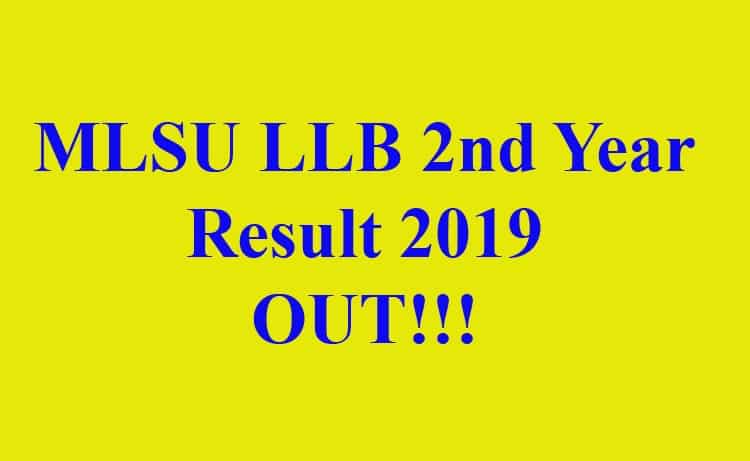 MLSU LLB 2nd Year Result 2019