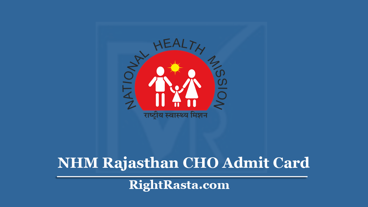 NHM Rajasthan CHO Admit Card 