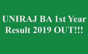 UNIRAJ BA 1st Year Result 2019