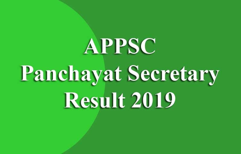 APPSC Panchayat Secretary Result