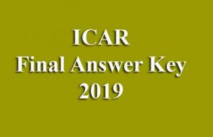 ICAR Final Answer Key