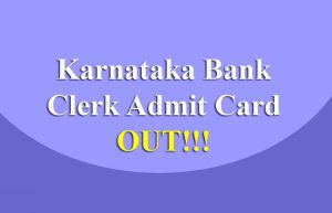 Karnataka Bank Clerk Admit Card