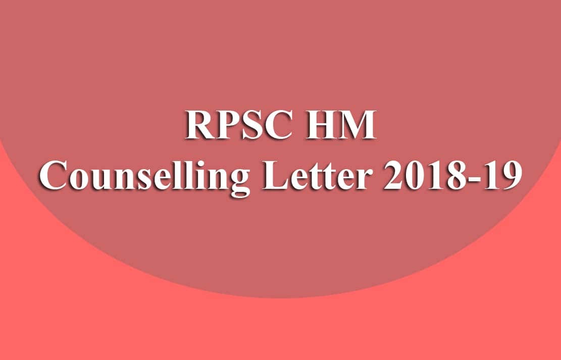 RPSC HM Counselling Letter