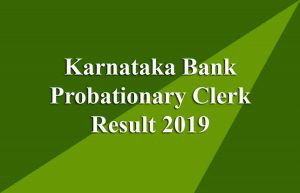 Karnataka Bank Probationary Clerk Result