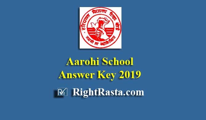 BSEH Haryana Aarohi School Answer Key 2019