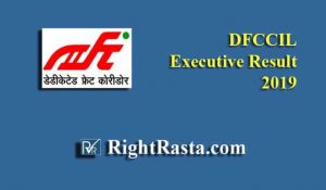 DFCCIL Executive Result 2019