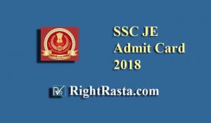 SSC JE Admit Card