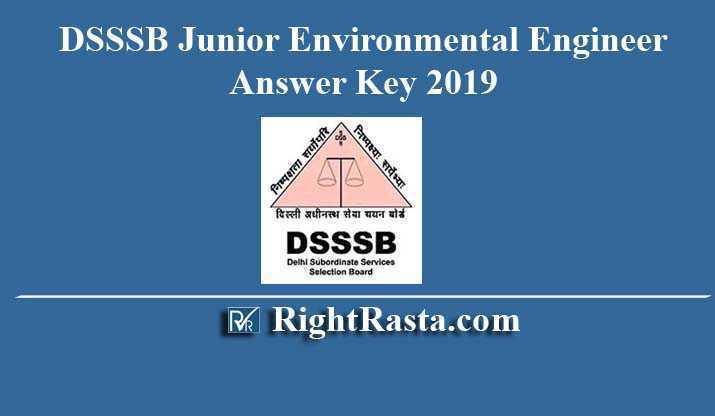 DSSSB Junior Environmental Engineer Answer Key