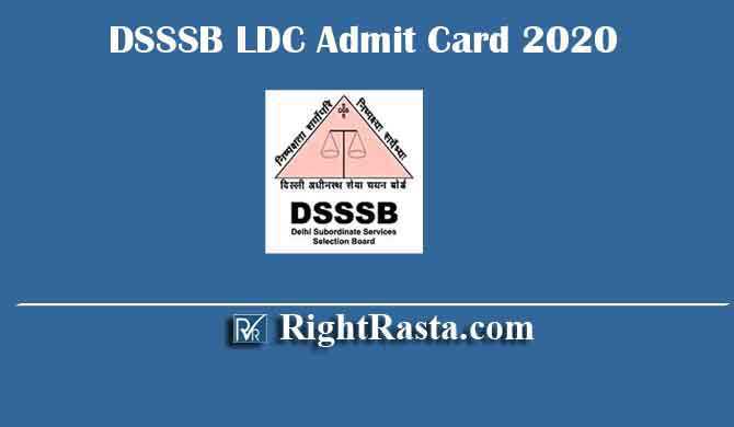 DSSSB LDC Admit Card 2020