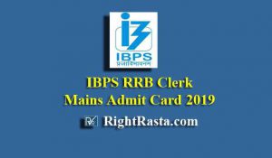 IBPS RRB Clerk Mains Admit Card