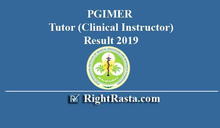 PGIMER Tutor Clinical Instructor Result