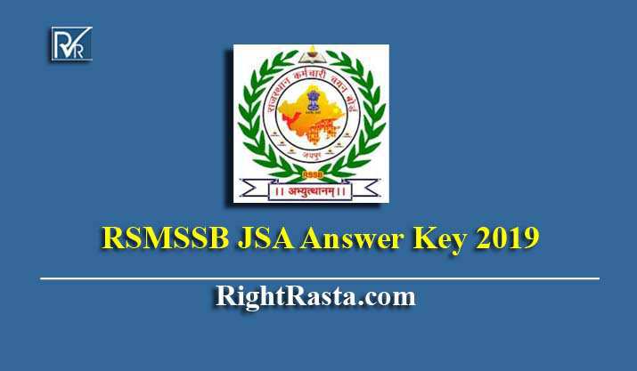 RSMSSB JSA Answer Key