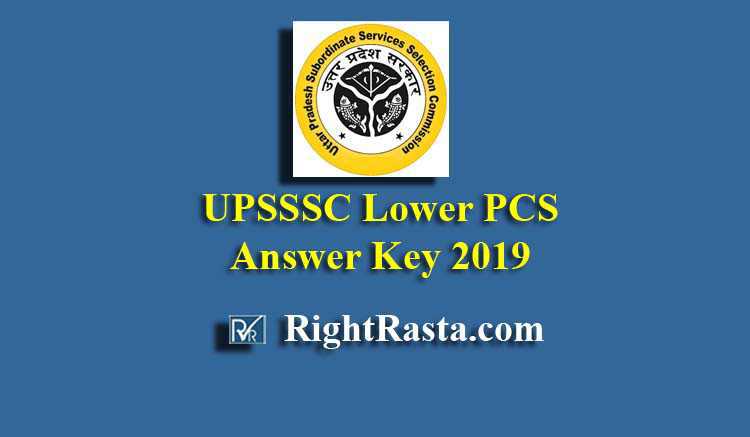 UPSSSC Lower PCS Answer Key 2019