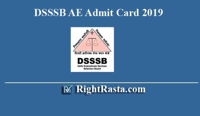DSSSB AE Admit Card 2019