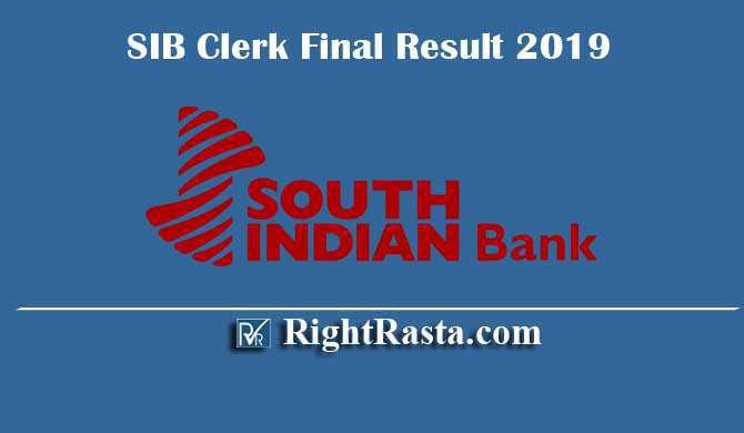 SIB Clerk Final Result 2019