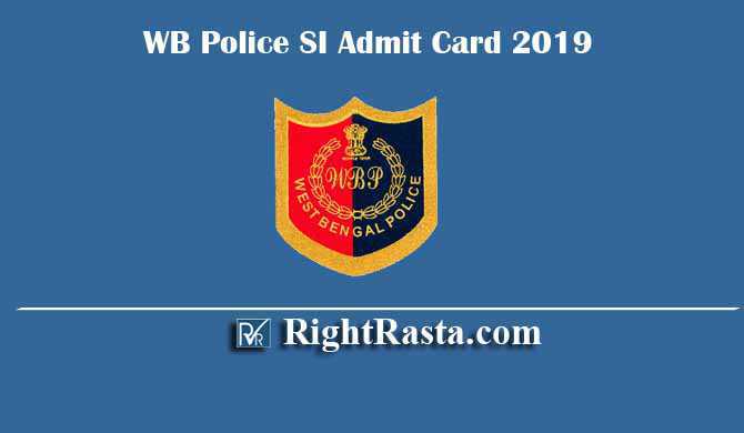 WB Police SI Sub Inspector Admit Card 2019