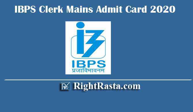 IBPS Clerk Mains Admit Card 2020
