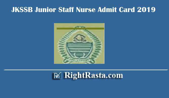 JKSSB Junior Staff Nurse Admit Card 2019