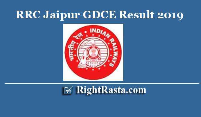 RRC Jaipur GDCE Result 2019