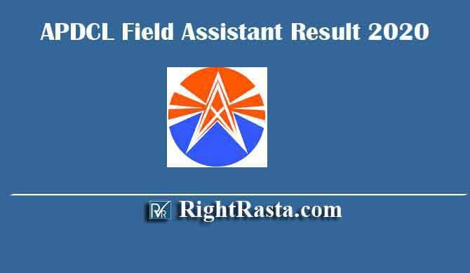 APDCL Field Assistant Result 2020