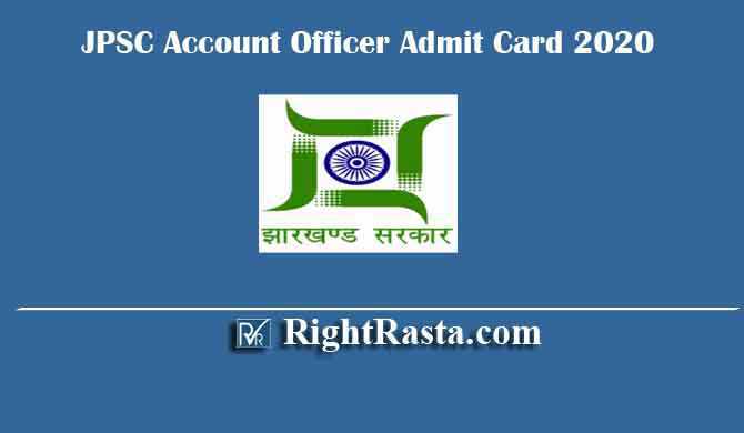JPSC Account Officer Admit Card 2020