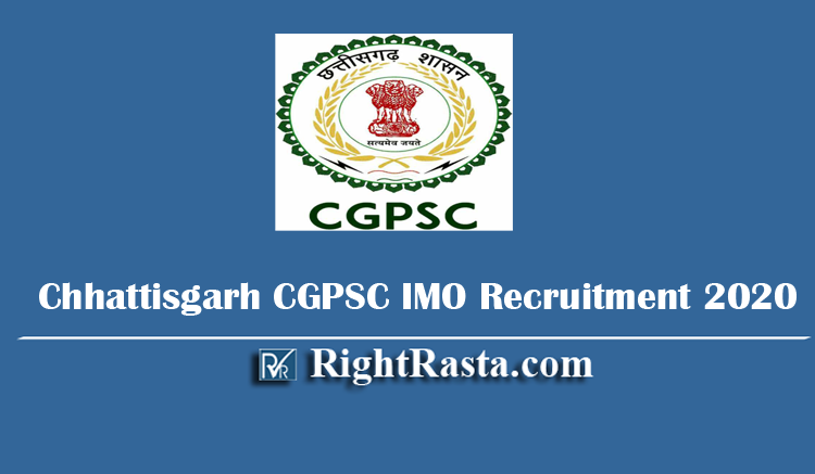 Chhattisgarh CGPSC IMO Recruitment 2020