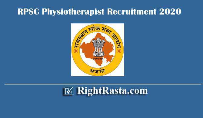 RPSC Physiotherapist Recruitment 2020