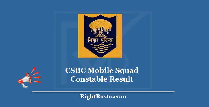 CSBC Mobile Squad Constable Result