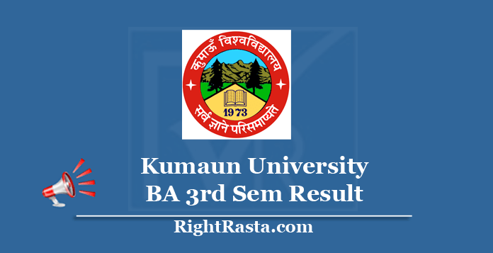 Kumaun University BA 3rd Sem Result 2020