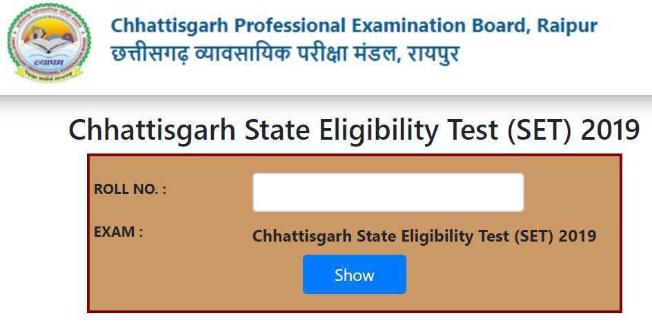 Chhattisgarh CGSET Results