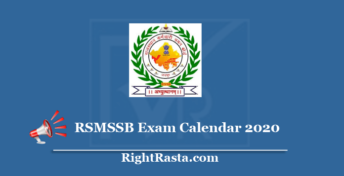 RSMSSB Exam Calendar 2020