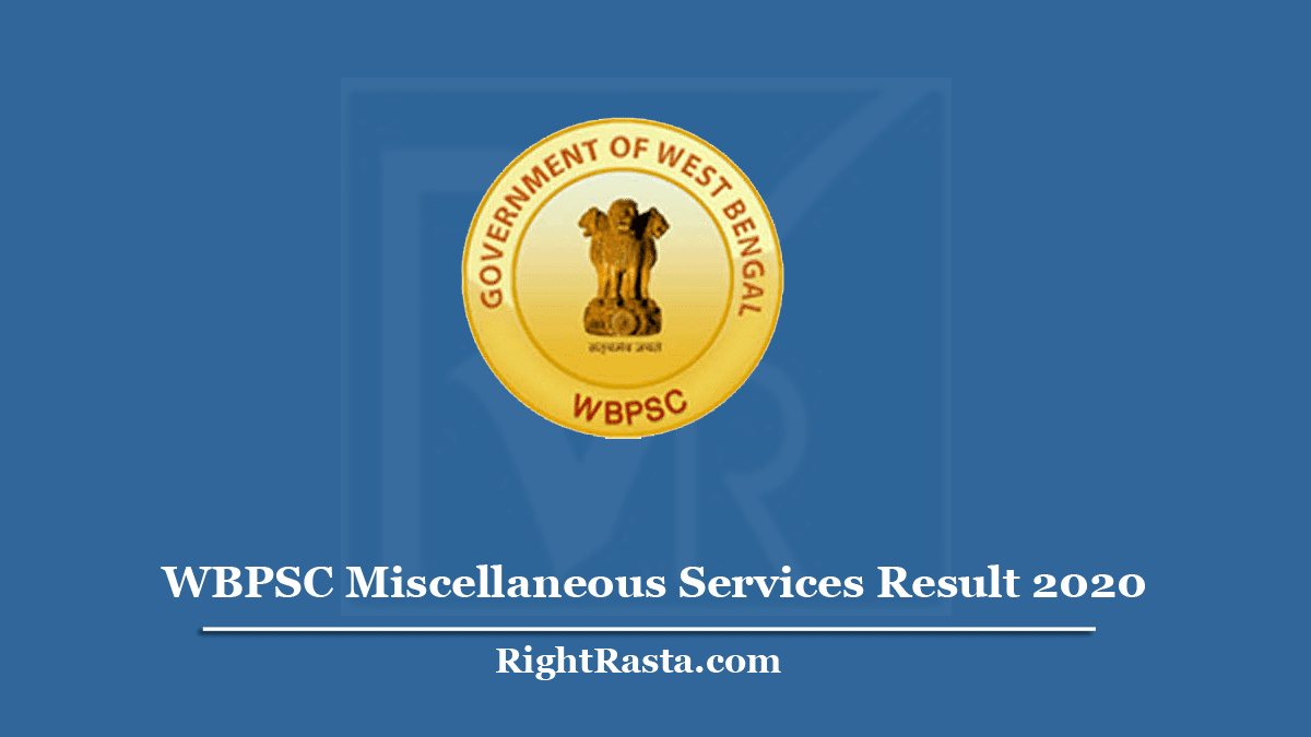 WBPSC Miscellaneous Services Result
