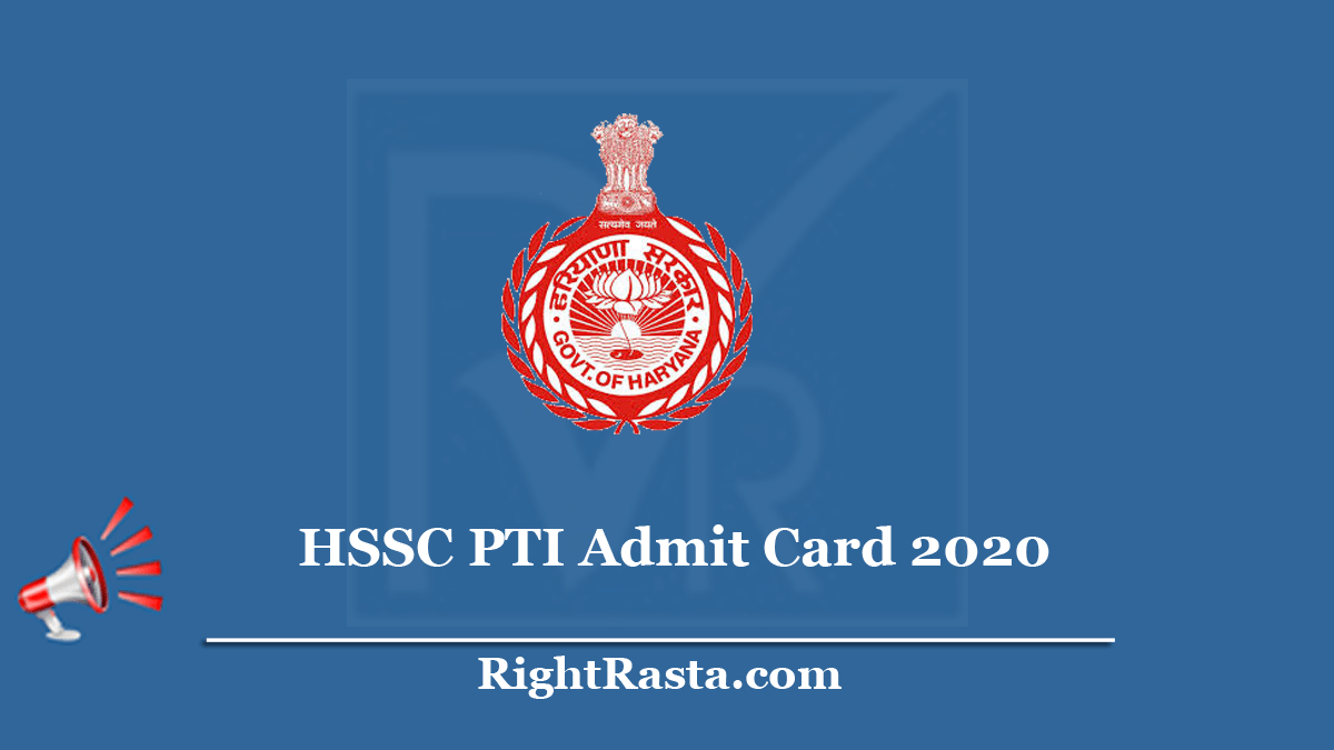 HSSC PTI Admit Card