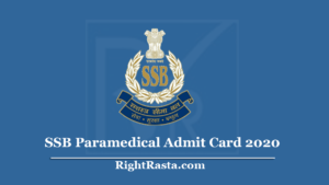 SSB Paramedical Admit Card