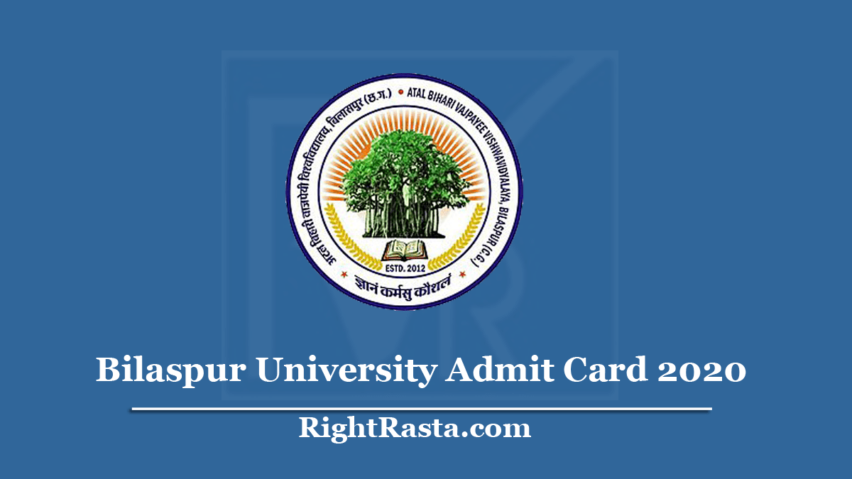 Bilaspur University Admit Card 2020