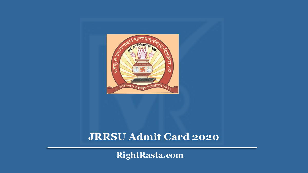 JRRSU Admit Card 2020