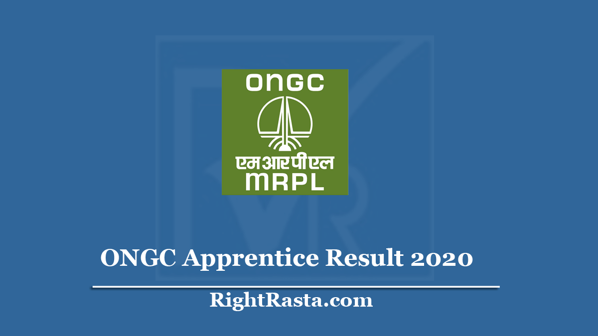 ONGC Apprentice Result 2020