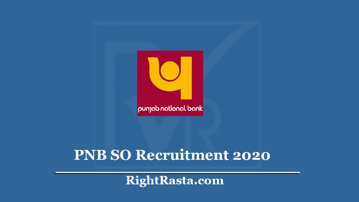 PNB SO Recruitment 2020