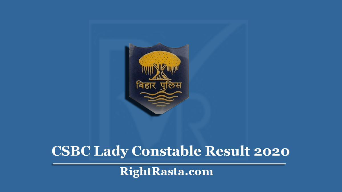 CSBC Lady Constable Result