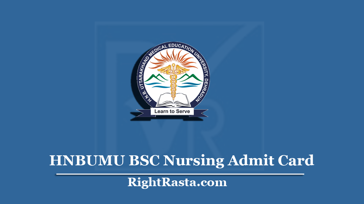 HNBUMU BSC Nursing Admit Card
