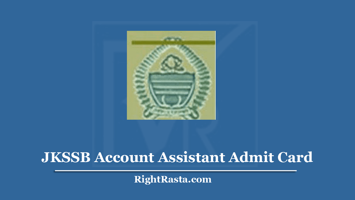 JKSSB Account Assistant Admit Card