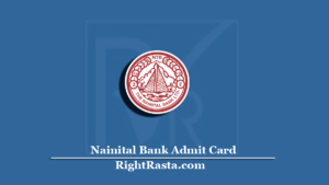 Nainital Bank PO Clerk Admit Card